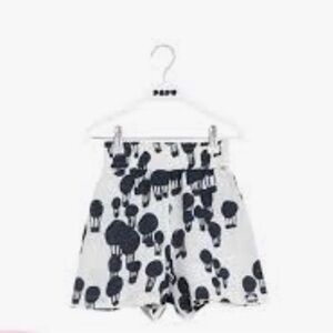 Kids Black & White Patterned Shorts with balloons by boutique brand Papu stories